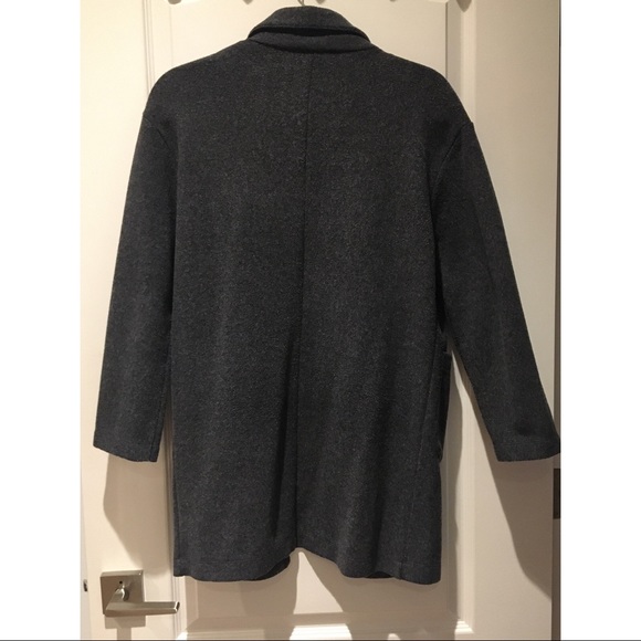 Zara Dark Grey Lapel Collar Open Coat - Picture 3 of 6